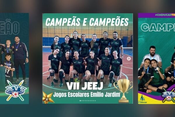 Nossos troféus nos JEV’s: a galeria de conquistas do Coeducar no esporte escolar