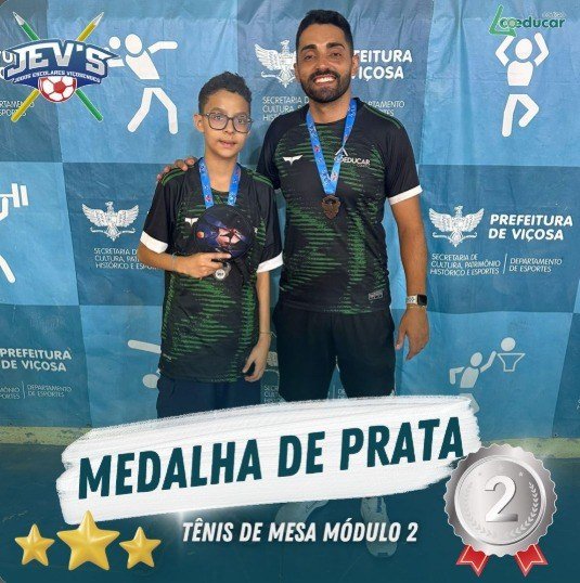Gustavo Maciel, prata no tênis de mesa, Módulo 2, Colégio Coeducar